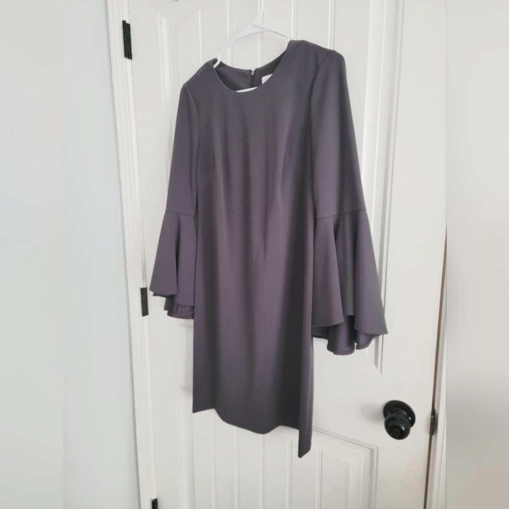 Calvin Klein Solid Sheath With Cascading Bell Sle… - image 6